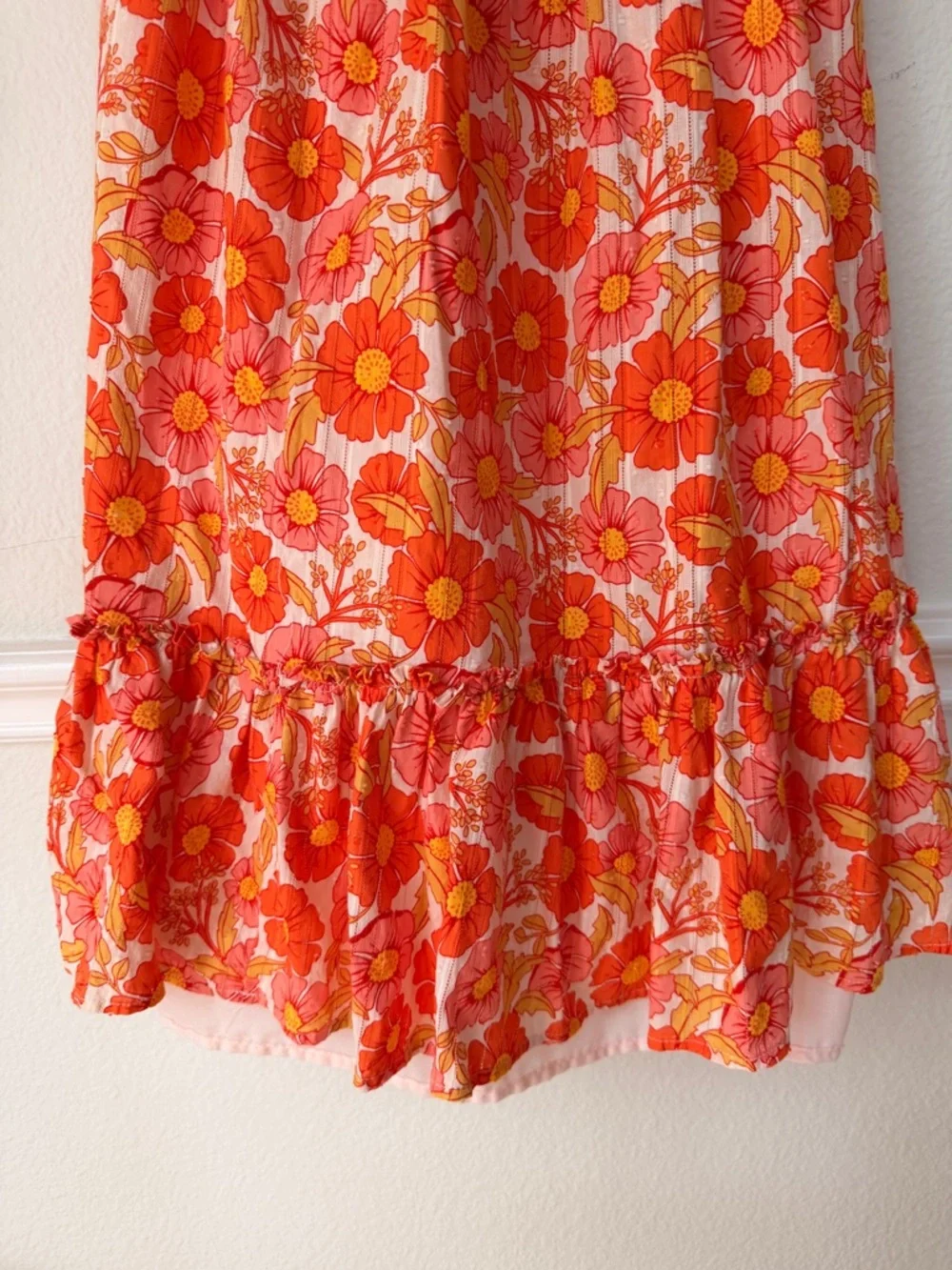 Isaac‎ Mizrahi Girls Floral Dress Size 10 Orange Pink Summer Spring Sundress